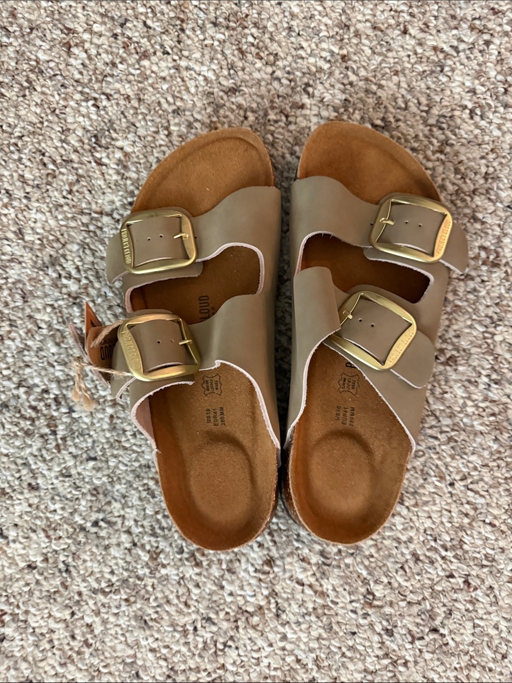 Project cloud gold buckle slides